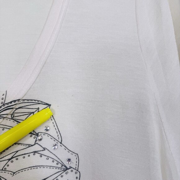 Key Closet Top Womens Medium Horse Rose Swarovski Crystal Tee Equestrian Y2K NEW - Picture 5 of 13